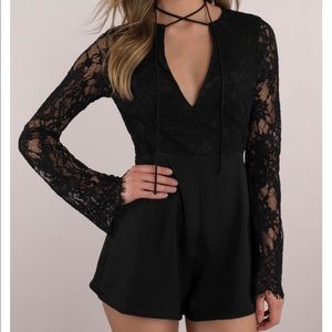 Tobi black lace romper with tags